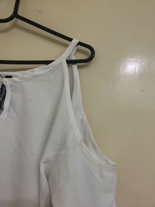Elegant White Cold Shoulder Top
