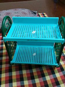 2-Tier Plastic Organizer Shelf