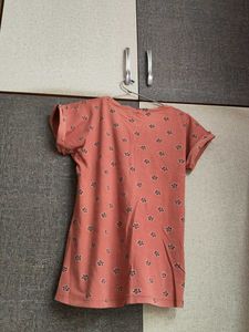 Coral Floral Print T-Shirt