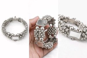 Mirrored Silver Tone Bracelet