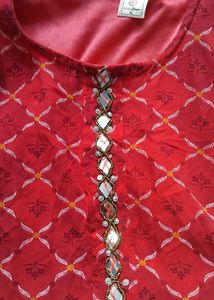 pink Printed kurti Ethnic Dress