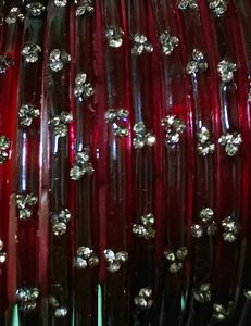 Red Glass Bangles with Embellishments