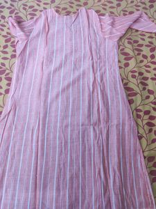 Pink Self Weaving With Stripes