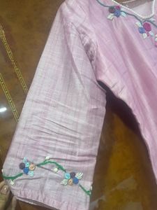 Pink Embroidered Kurta