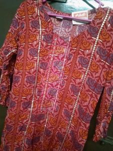Pink Floral Print Kurta