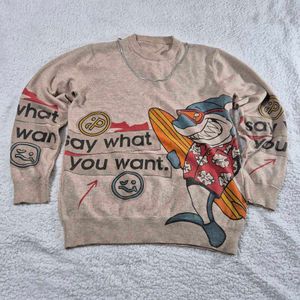 Unique Graphic Print Sweater