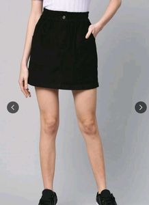 SASSAFRAS Black A-Line Mini Skirt