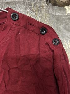 Maroon Long Sleeve Button t-shirt