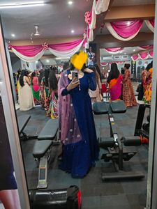 Heavy Gown With Mirror Work Dupatta