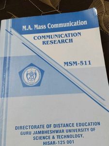 M.A. Mass Communication Textbook