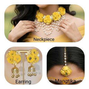 Floral Haldi Jewellery Set