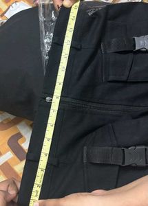 Black Cargo Mini Skirt