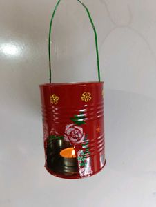 Handmade Red Floral  candle holder