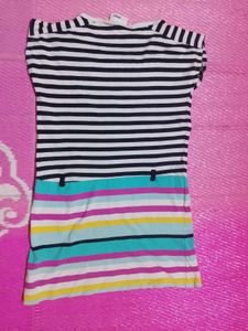 Striped Tunic with Colorful Pocket
