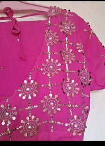 Stunning Pink Embroidered Saree
