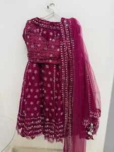 partywear mirrorwork, Lehenga, Chunni or Choli