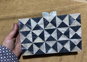 Geometric Marble Look Trinket Box Sling Bag