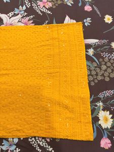 Vibrant Yellow chikankari Kurti