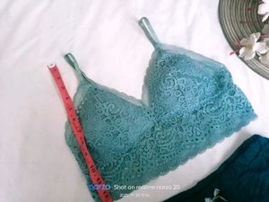 Cute Teal Lace Lingerie Set