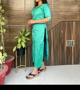 Green Silk Kurta