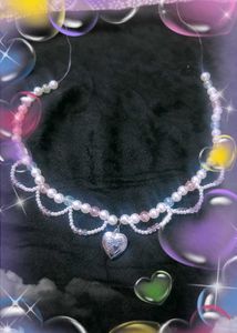 heart and Pearl Beaded Choker