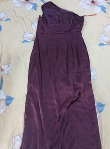 Elegant One-Shoulder Satin Dress
