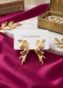 Gold Butterfly Wing Earrings