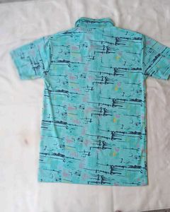 Retro Abstract Print Short Sleeve Shirt