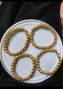 Set of 4 Gold Beaded Bracelets