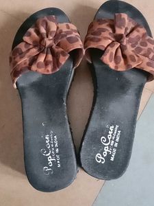 Leopard Print Platform Flip Flops