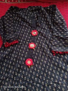 Stylish Navy Blue Printed Kurta