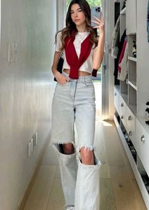 Ripped Wide Leg Jeans