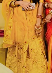Golden Embroidered Lehenga Choli Set
