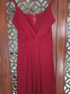Mid-Split Red Gown