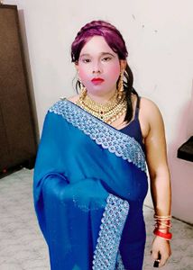 Vibrant Blue Embellished Saree