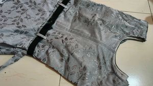 Elegant Silver Maxi Dress