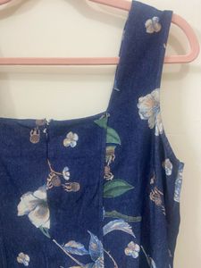 Premium : Floral Print A-Line Dress
