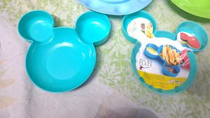 2 Mickey Mouse Toddler Plates and 4 golgappa plate
