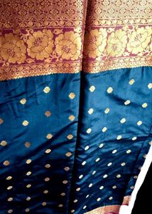 Elegant Teal Blue Silk Saree