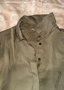 Elegant Olive Green Button-Up Shirt