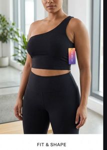 Black One Shoulder Crop Top