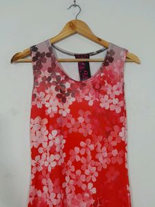 Floral Long Bodycon Dress With Slit