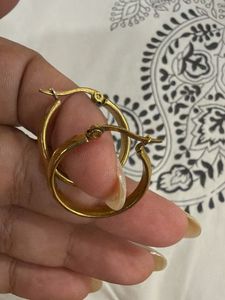 Hammered Gold Hoop Earrings