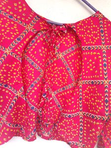 Bandhini Print Rayon Overcoat S Size