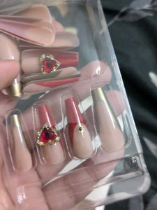 Gothic Red Elegant Press-Ons