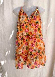 16254. Floral Print Tiered Mini Dress