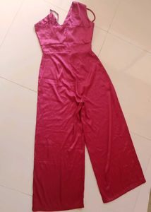 Stylish Pink Satin Jumpsuit
