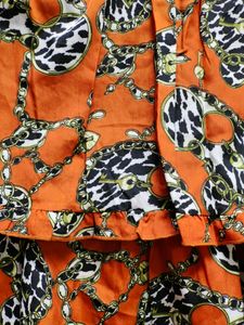 Printed Layered Sleeve Details Short Dress