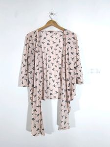 Pink Bird Print Shrug (Women's)