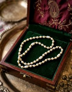 Elegant Pearl and Gold Beaded Necklace